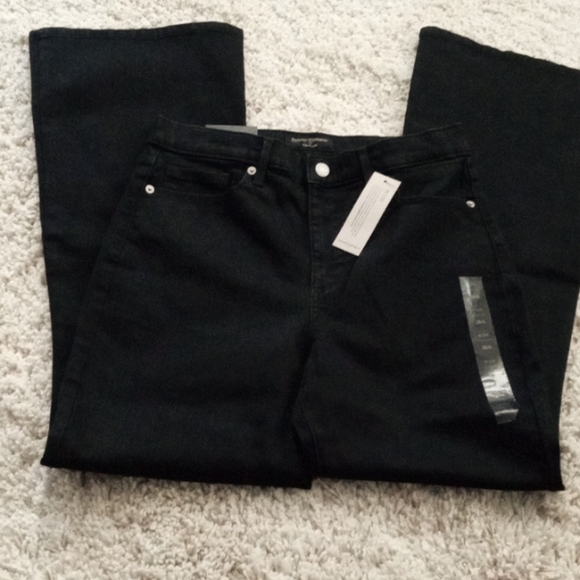 Banana Republic High Rose Slim Flare Petite Black Jeans - Picture 4 of 8